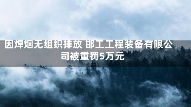 因焊烟无组织排放 邯工工程装备有限公司被重罚5万元
