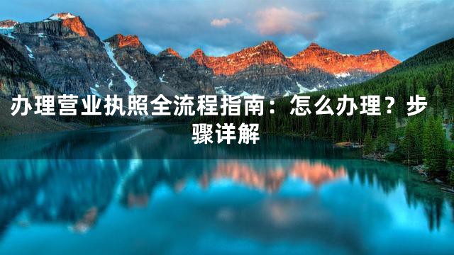办理营业执照全流程指南：怎么办理？步骤详解