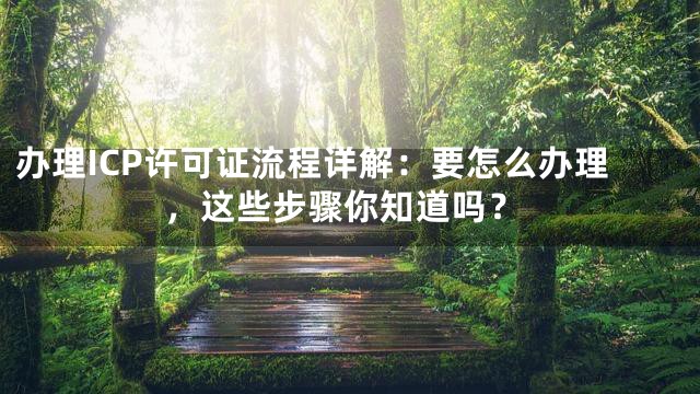 办理ICP许可证流程详解：要怎么办理，这些步骤你知道吗？