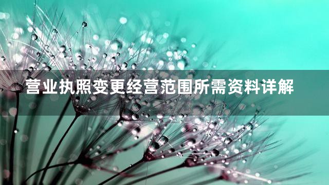 营业执照变更经营范围所需资料详解
