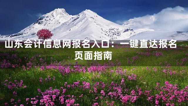 山东会计信息网报名入口：一键直达报名页面指南