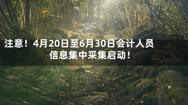 注意！4月20日至6月30日会计人员信息集中采集启动！