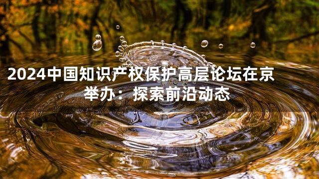 2024中国知识产权保护高层论坛在京举办：探索前沿动态