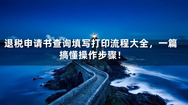 退税申请书查询填写打印流程大全，一篇搞懂操作步骤！