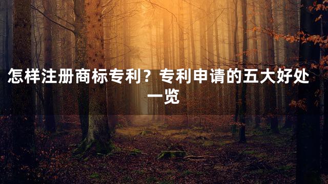 怎样注册商标专利？专利申请的五大好处一览