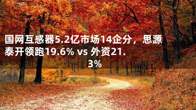 国网互感器5.2亿市场14企分，思源泰开领跑19.6% vs 外资21.3%