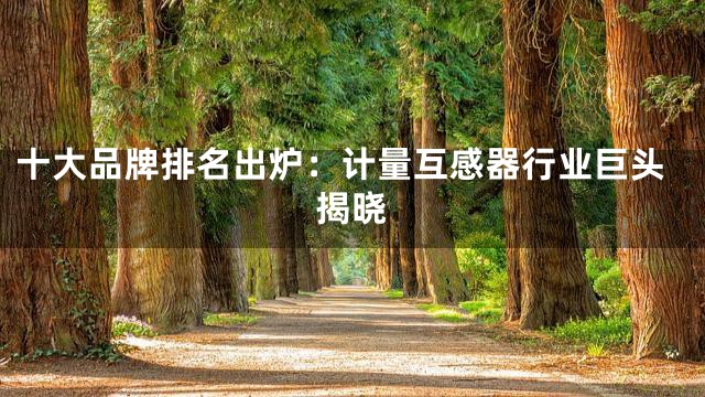 十大品牌排名出炉：计量互感器行业巨头揭晓