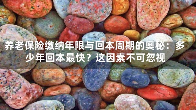 养老保险缴纳年限与回本周期的奥秘：多少年回本最快？这因素不可忽视