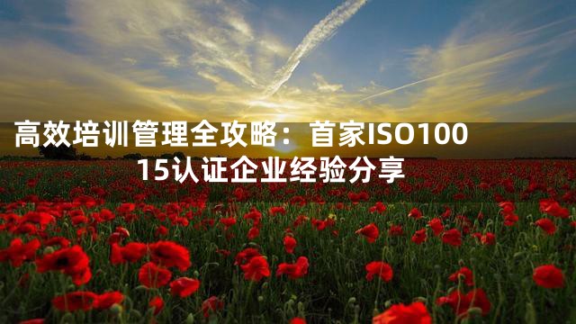 高效培训管理全攻略：首家ISO10015认证企业经验分享