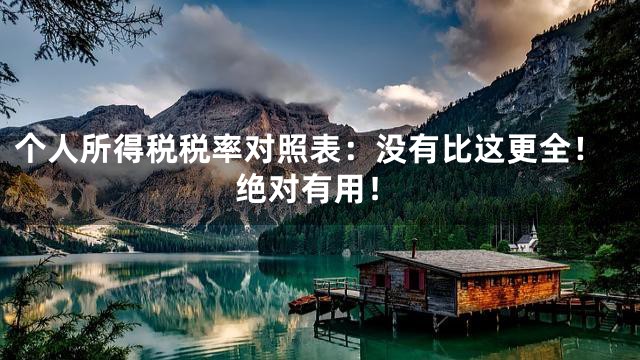 个人所得税税率对照表：没有比这更全！绝对有用！