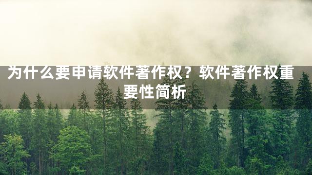 为什么要申请软件著作权？软件著作权重要性简析