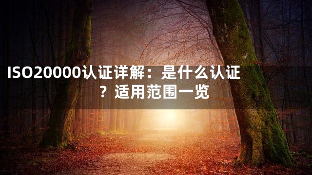 ISO20000认证详解：是什么认证？适用范围一览
