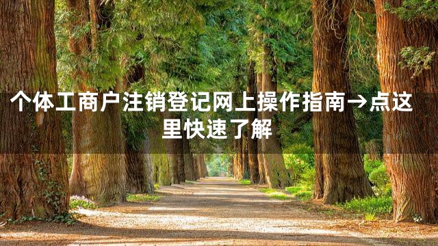 个体工商户注销登记网上操作指南→点这里快速了解