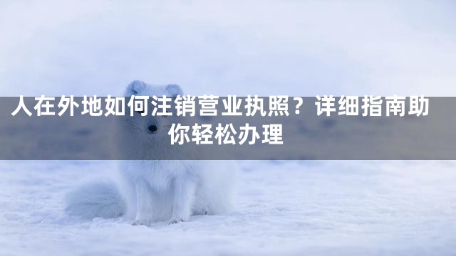 人在外地如何注销营业执照？详细指南助你轻松办理