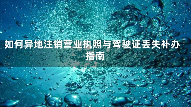 如何异地注销营业执照与驾驶证丢失补办指南
