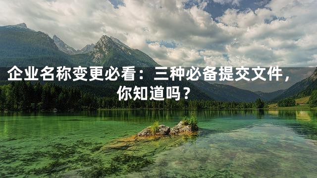 企业名称变更必看：三种必备提交文件，你知道吗？