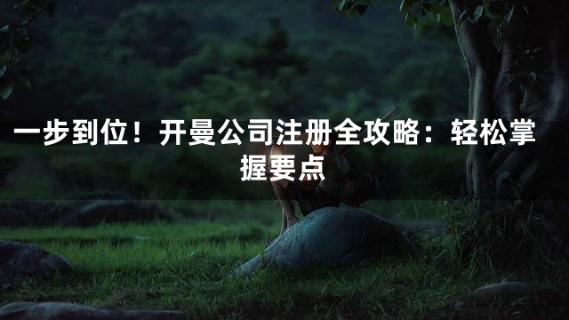 一步到位！开曼公司注册全攻略：轻松掌握要点