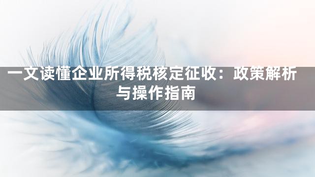 一文读懂企业所得税核定征收：政策解析与操作指南