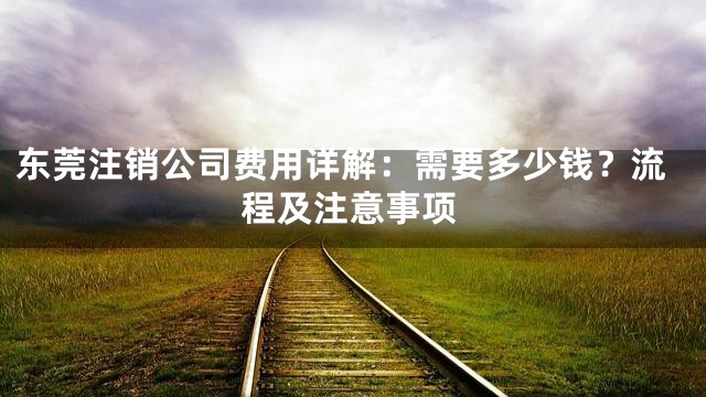 东莞注销公司费用详解：需要多少钱？流程及注意事项