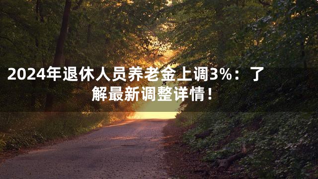 2024年退休人员养老金上调3%：了解最新调整详情！