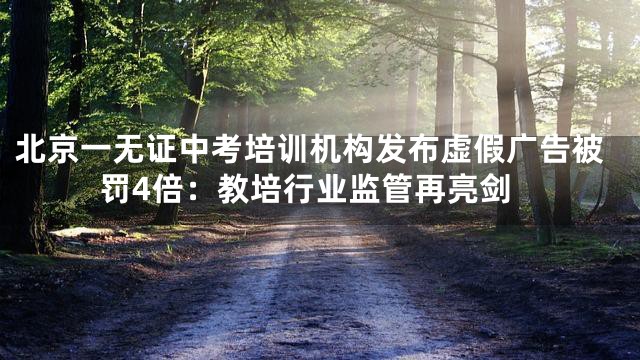 北京一无证中考培训机构发布虚假广告被罚4倍：教培行业监管再亮剑