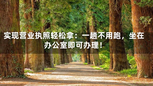 实现营业执照轻松拿：一趟不用跑，坐在办公室即可办理！