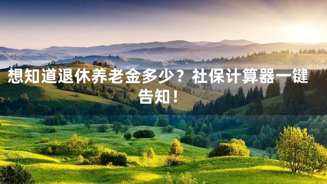 想知道退休养老金多少？社保计算器一键告知！