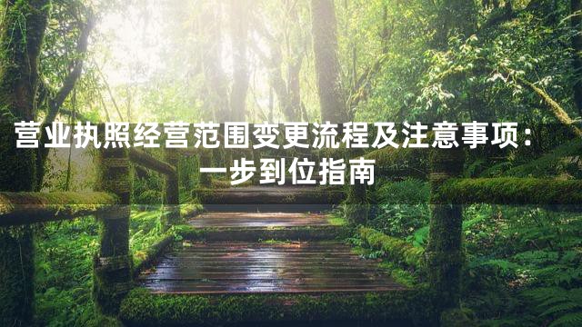 营业执照经营范围变更流程及注意事项：一步到位指南