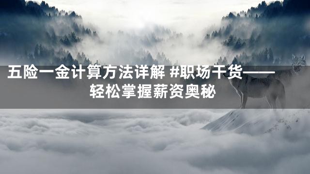 五险一金计算方法详解 #职场干货——轻松掌握薪资奥秘
