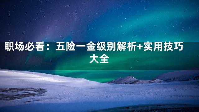 职场必看：五险一金级别解析+实用技巧大全