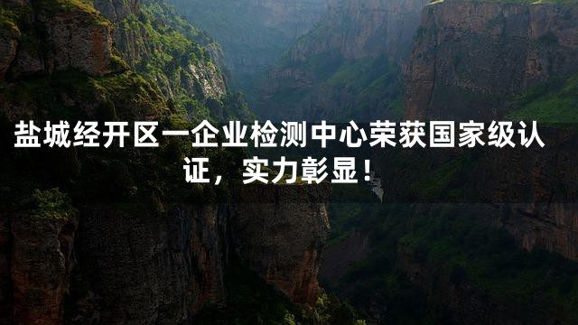 盐城经开区一企业检测中心荣获国家级认证，实力彰显！