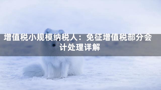 增值税小规模纳税人：免征增值税部分会计处理详解