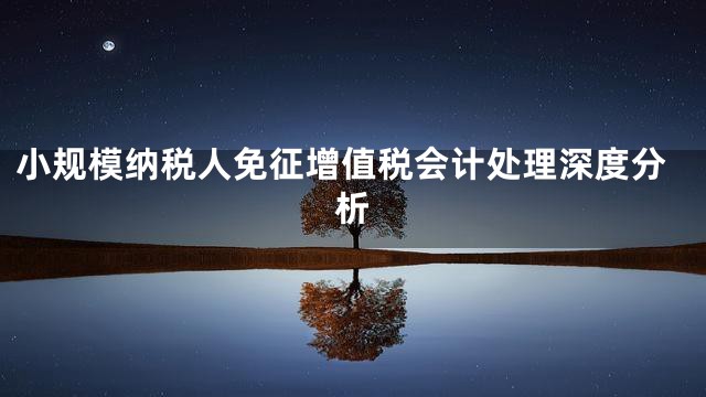 小规模纳税人免征增值税会计处理深度分析