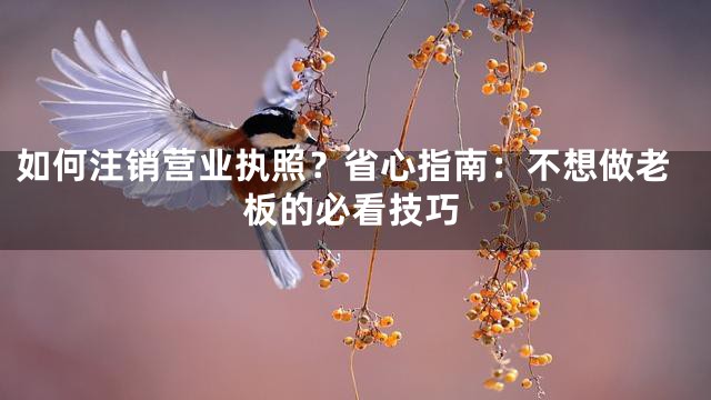 如何注销营业执照？省心指南：不想做老板的必看技巧