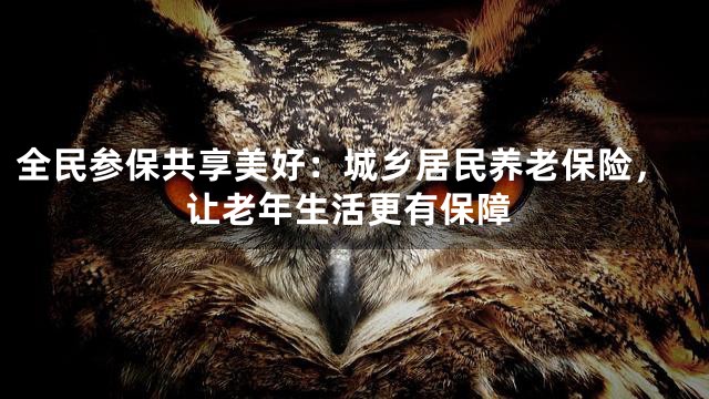 全民参保共享美好：城乡居民养老保险，让老年生活更有保障