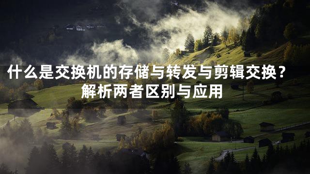 什么是交换机的存储与转发与剪辑交换？解析两者区别与应用