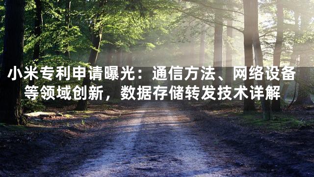 小米专利申请曝光：通信方法、网络设备等领域创新，数据存储转发技术详解