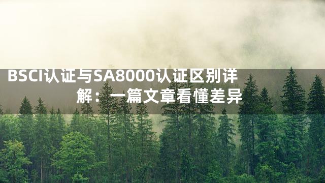 BSCI认证与SA8000认证区别详解：一篇文章看懂差异