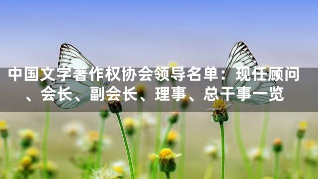 中国文字著作权协会领导名单：现任顾问、会长、副会长、理事、总干事一览