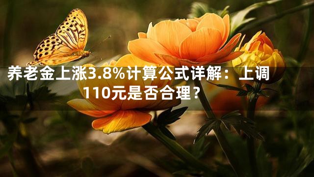 养老金上涨3.8%计算公式详解：上调110元是否合理？