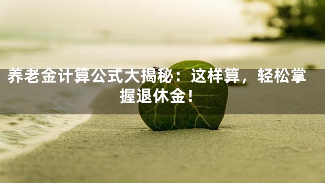 养老金计算公式大揭秘：这样算，轻松掌握退休金！