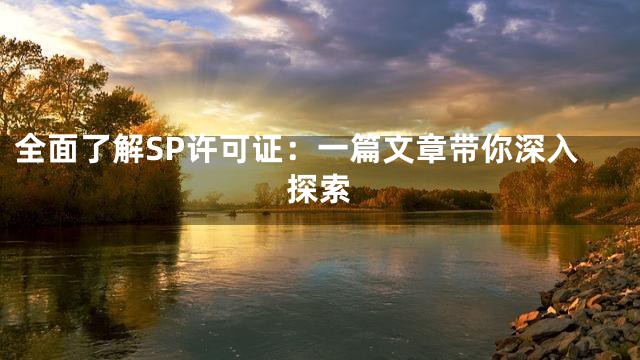 全面了解SP许可证：一篇文章带你深入探索