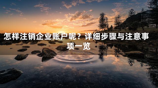 怎样注销企业账户呢？详细步骤与注意事项一览
