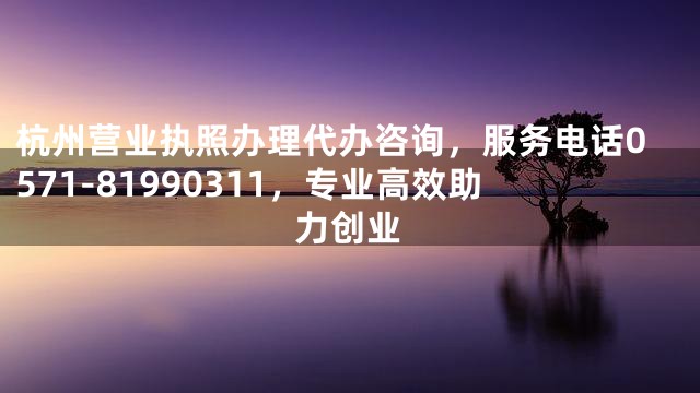 杭州营业执照办理代办咨询，服务电话0571-81990311，专业高效助力创业