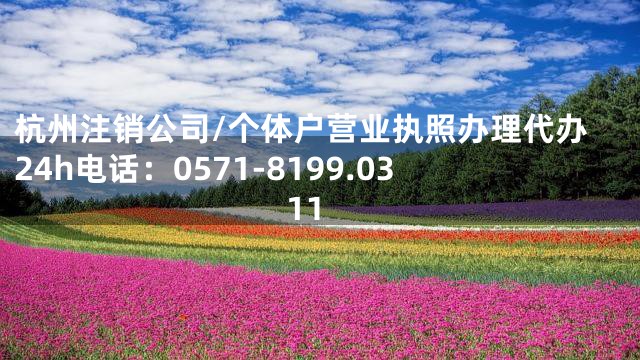 杭州注销公司/个体户营业执照办理代办24h电话：0571-8199.0311