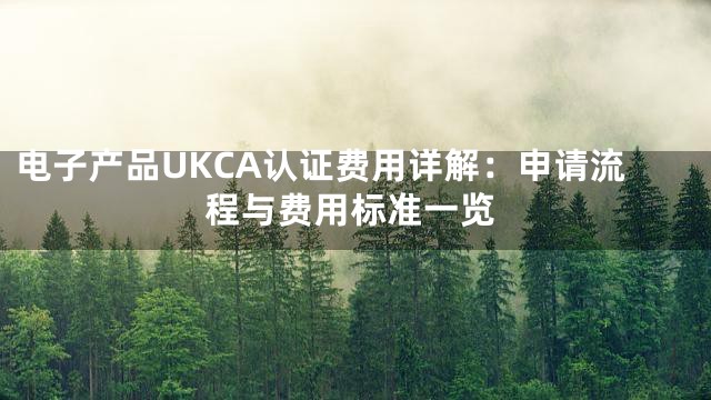 电子产品UKCA认证费用详解：申请流程与费用标准一览