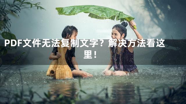 PDF文件无法复制文字？解决方法看这里！