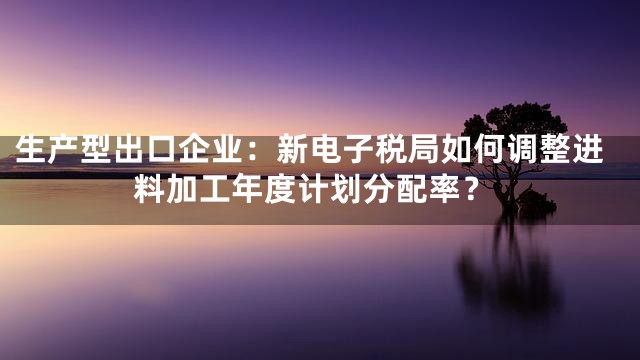 生产型出口企业：新电子税局如何调整进料加工年度计划分配率？