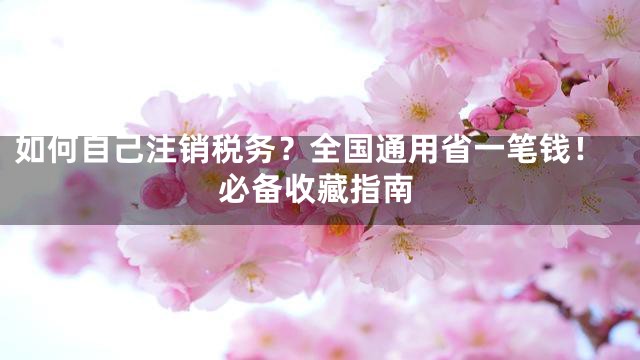 如何自己注销税务？全国通用省一笔钱！必备收藏指南