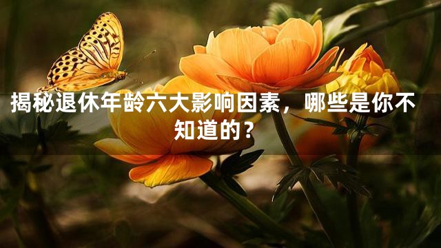 揭秘退休年龄六大影响因素，哪些是你不知道的？